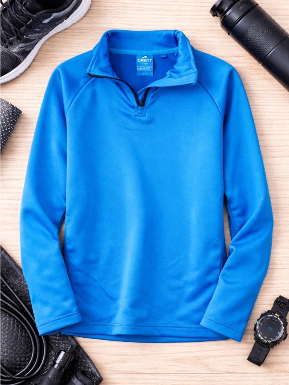 Crivit Kids' Blue Quarter-Zip Pullover Jacket